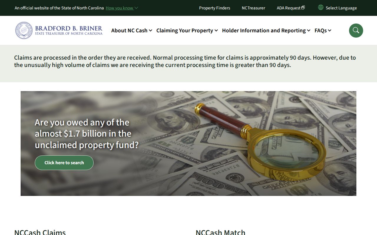 Jacksonville people search with North Carolina unclaimed property records