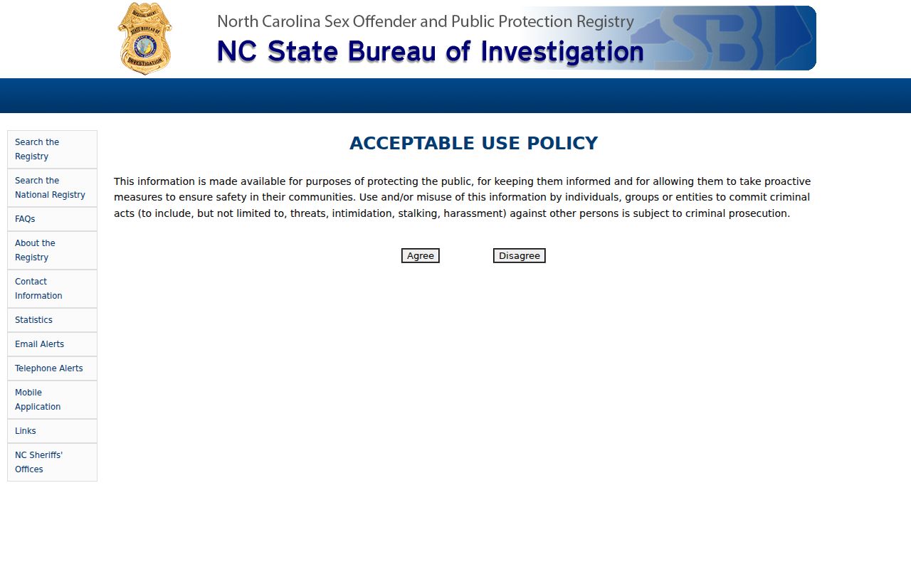 Jacksonville voter records lawful-use comparison with the separate SBI registry